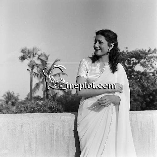 Madhubala standing outside
