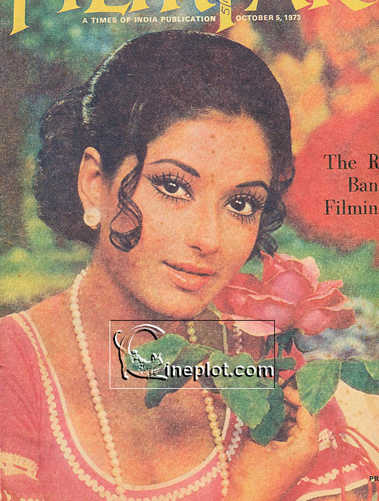 Moushumi Chatterjee posing for Filmfare Magazine in 1973