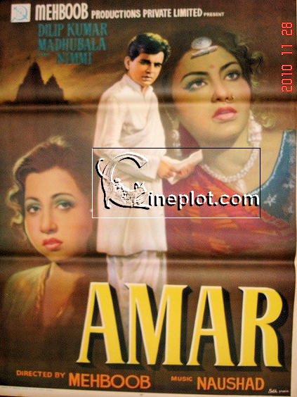 Amar (1954) Poster - Starring - Madhubala, Nimmi and Dilip Kumar