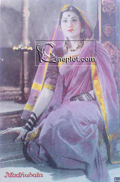Madhubala in Sari - Rare Postcard