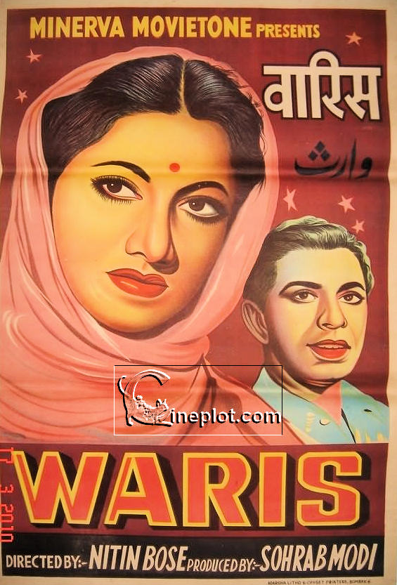 Waris (1954) Poster - Starring Suraiya and Talat Mahmood